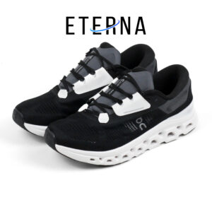 Sepatu On Running On Cloudstratus 3 Black Frost Black White Sneakers Authentic