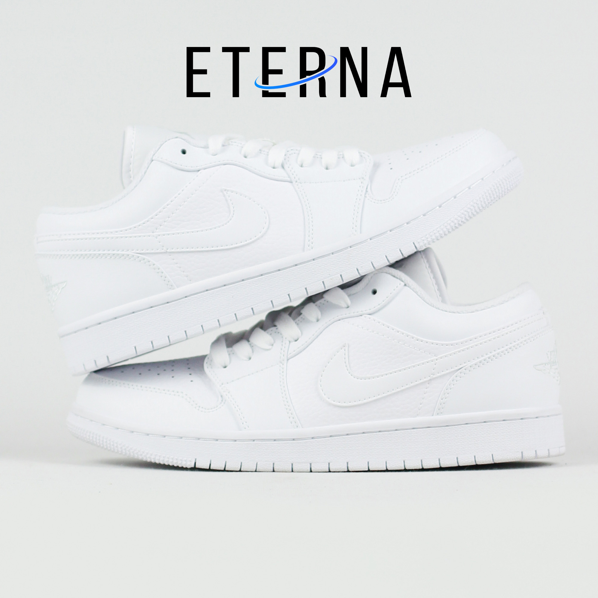 Nike Air Jordan 1 Low Allwhite Pure Platinum Triplewhite Full White Authentic - Image 2