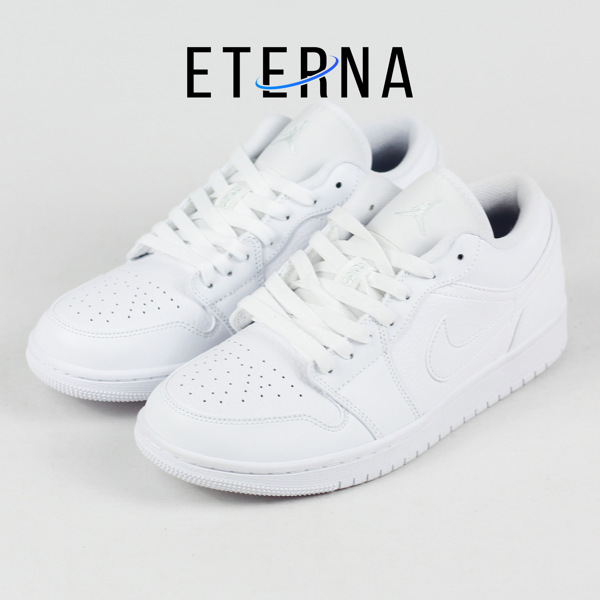 Nike Air Jordan 1 Low Allwhite Pure Platinum Triplewhite Full White Authentic