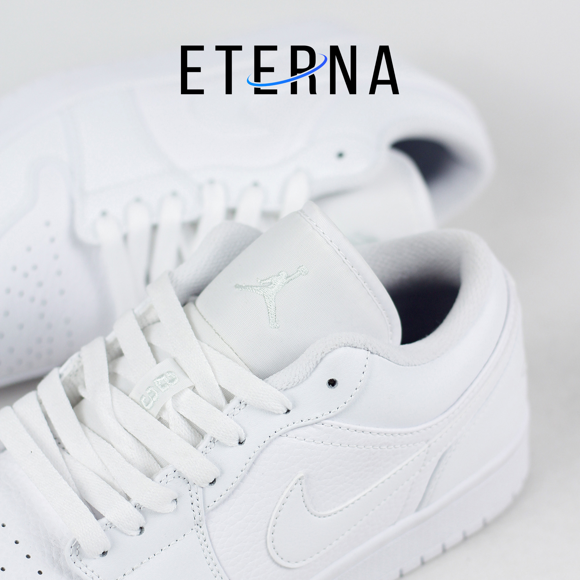 Nike Air Jordan 1 Low Allwhite Pure Platinum Triplewhite Full White Authentic - Image 3