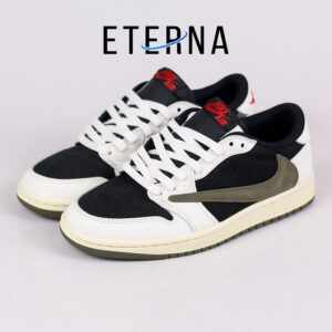 Nike Air Jordan 1 Low x Travis Scott Olive Green White Black Authentic