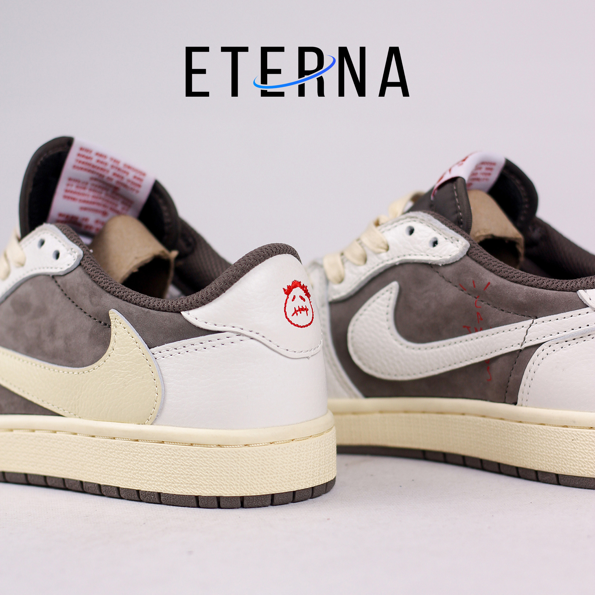 Nike Air Jordan 1 Low x Travis Scott Reverse Mocha Brown White Authentic - Image 4
