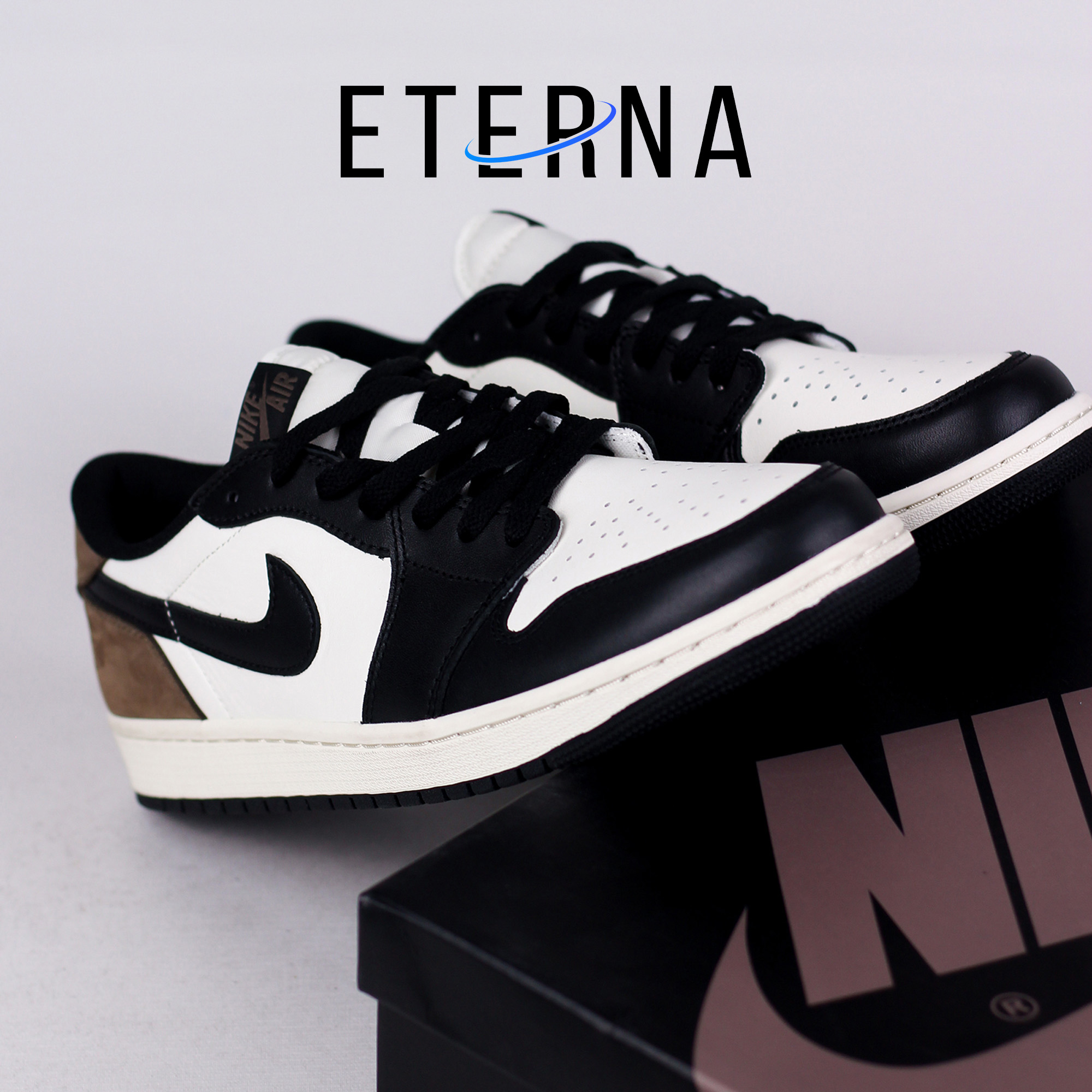 Sepatu Nike Air Jordan 1 Low OG Dark Mocha Brown Sneakers Authentic - Image 4