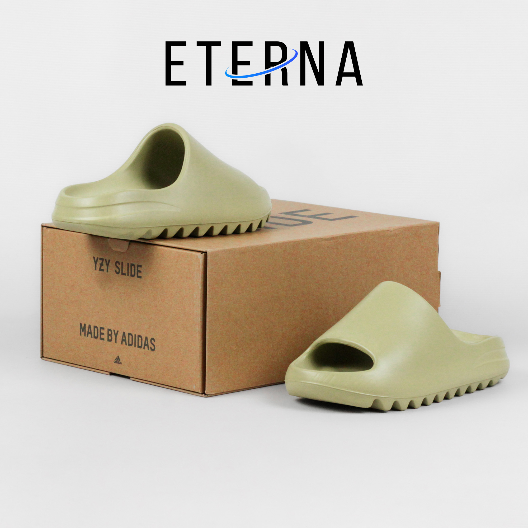 Sendal Adidas Yeezy Slide Resin Green Olive Slides - Image 5
