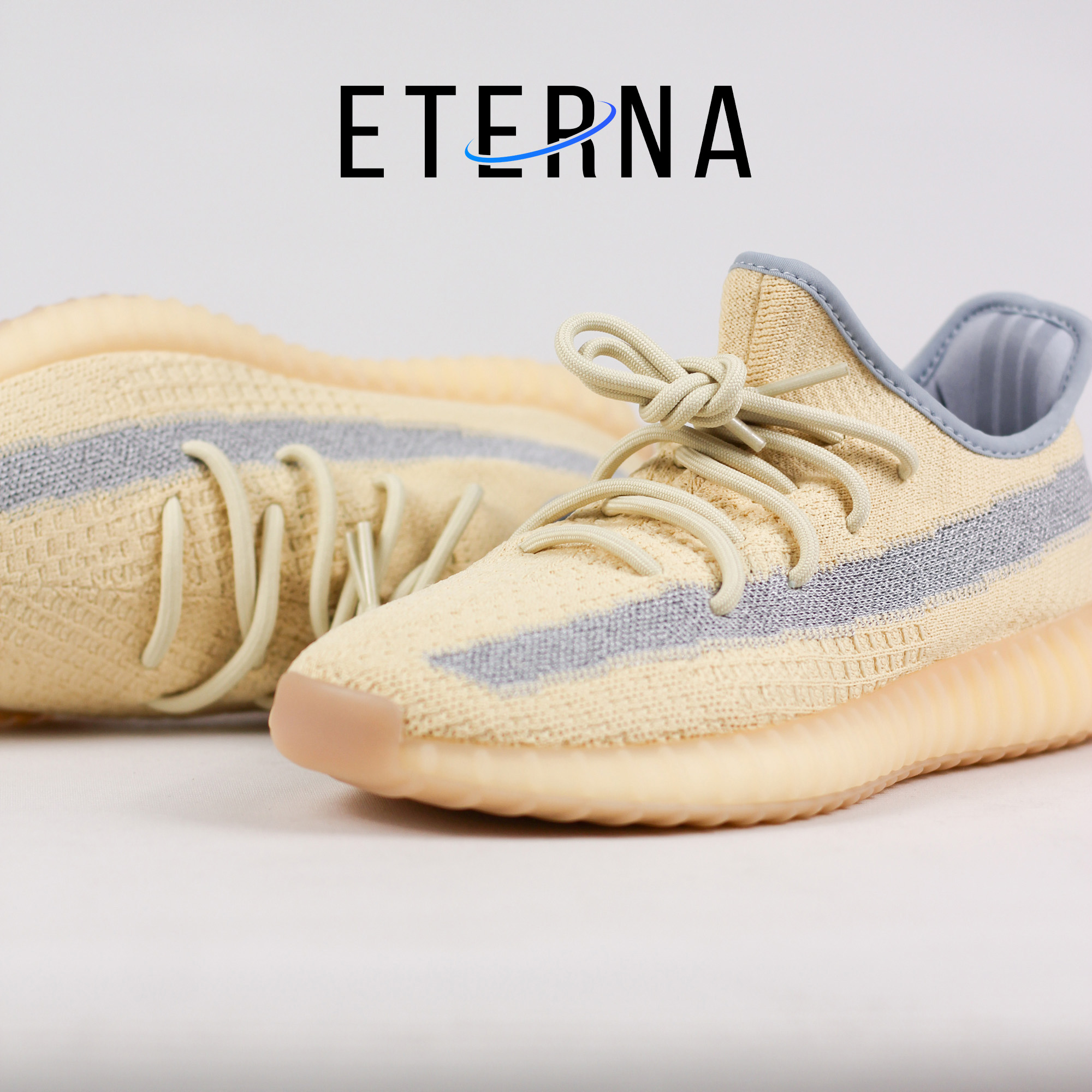 Sepatu Adidas Yeezy 350 Boost V2 Linen Cream Sneakers Authentic - Image 2