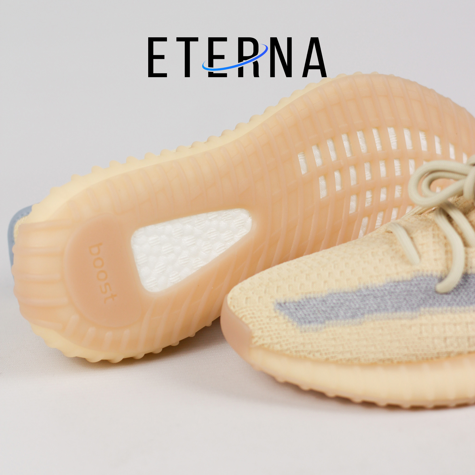 Sepatu Adidas Yeezy 350 Boost V2 Linen Cream Sneakers Authentic - Image 4