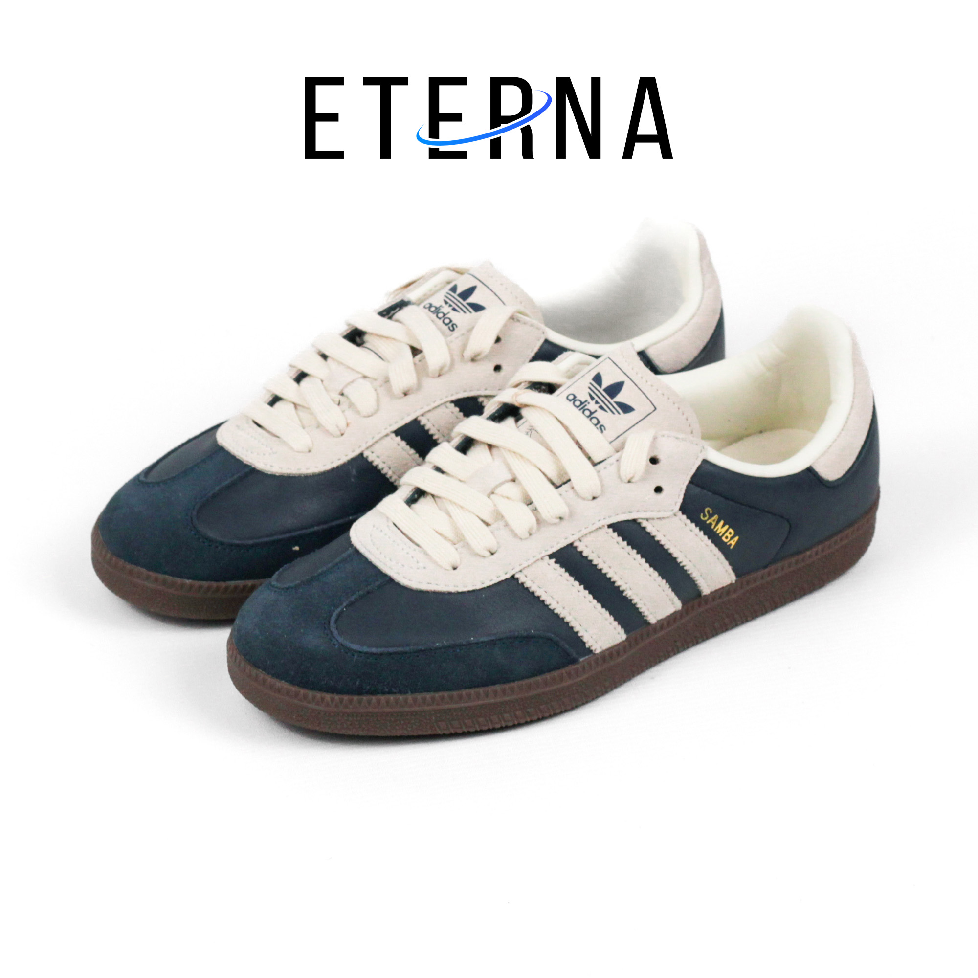 Sepatu Adidas Samba OG Aurora Ink Cream Gum Navy Sneakers Authentic