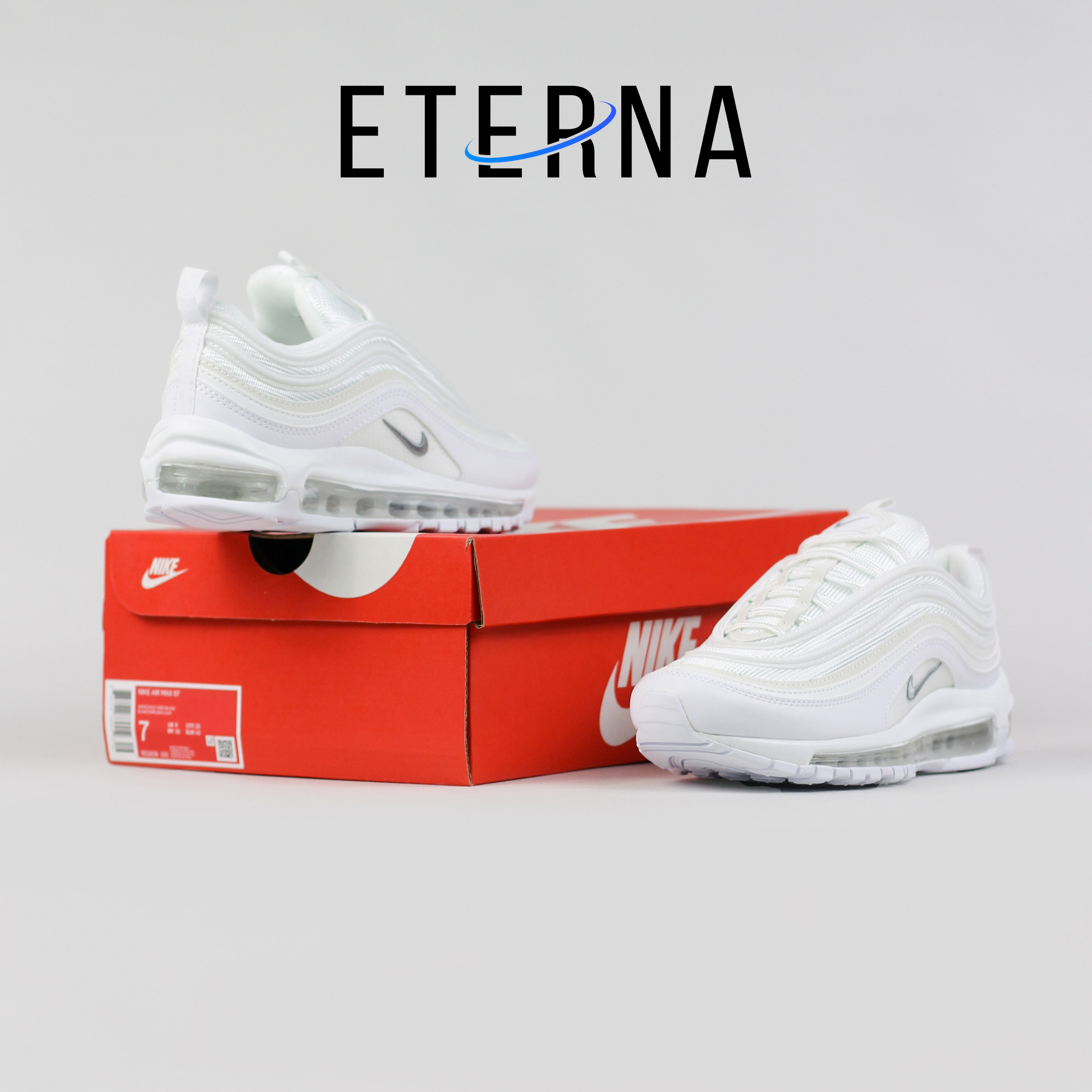 Sepatu Nike Air Max Airmax 97 Triple White Allwhite Sneakers Authentic - Image 5