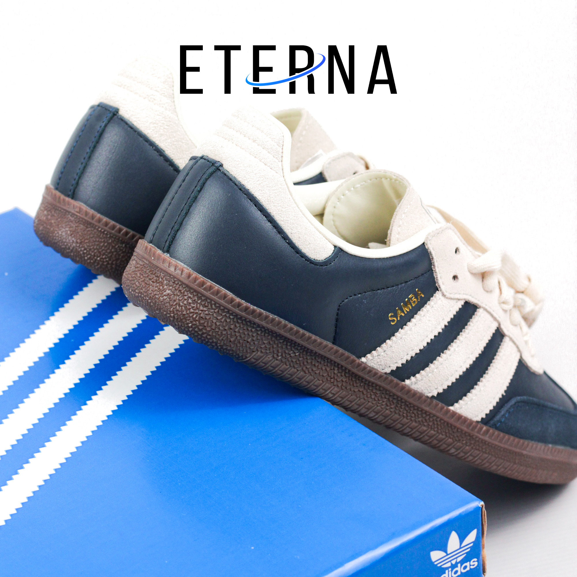 Sepatu Adidas Samba OG Aurora Ink Cream Gum Navy Sneakers Authentic - Image 5