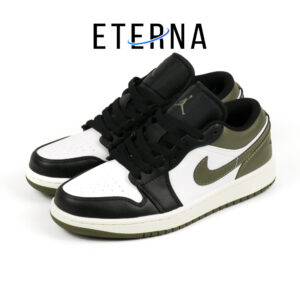 Sepatu Nike Air Jordan 1 Low Medium Olive Black Sneakers Authentic
