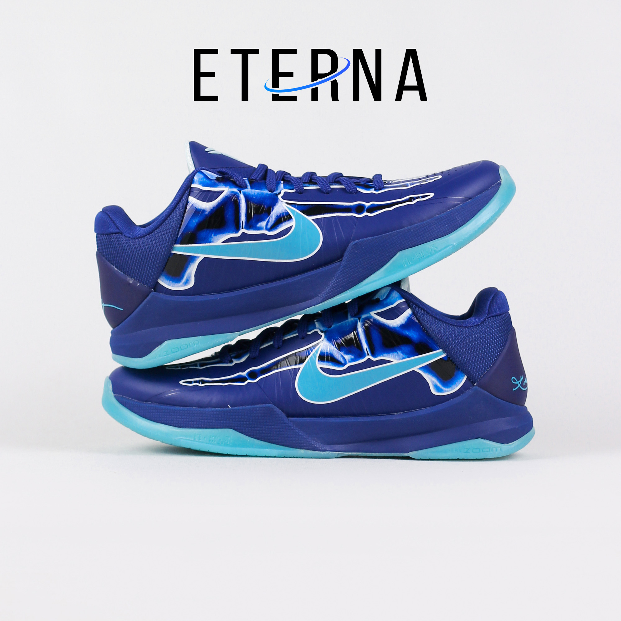 Sepatu Basket Nike Zoom Kobe 5 Protro Xray Skeleton Deep Royal Blue Sneakers Authentic - Image 2