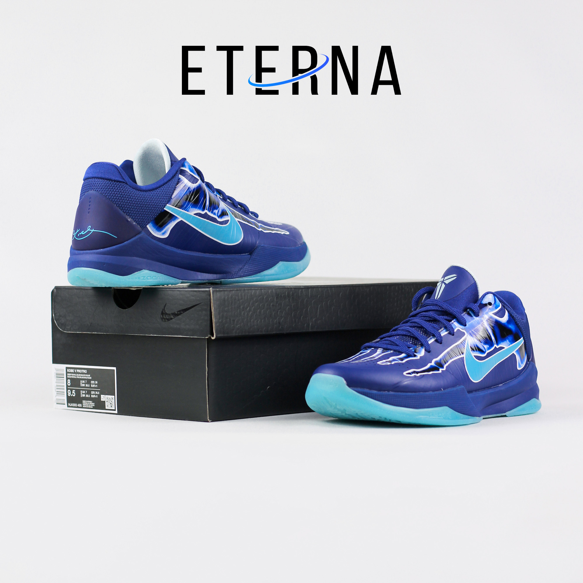 Sepatu Basket Nike Zoom Kobe 5 Protro Xray Skeleton Deep Royal Blue Sneakers Authentic - Image 5