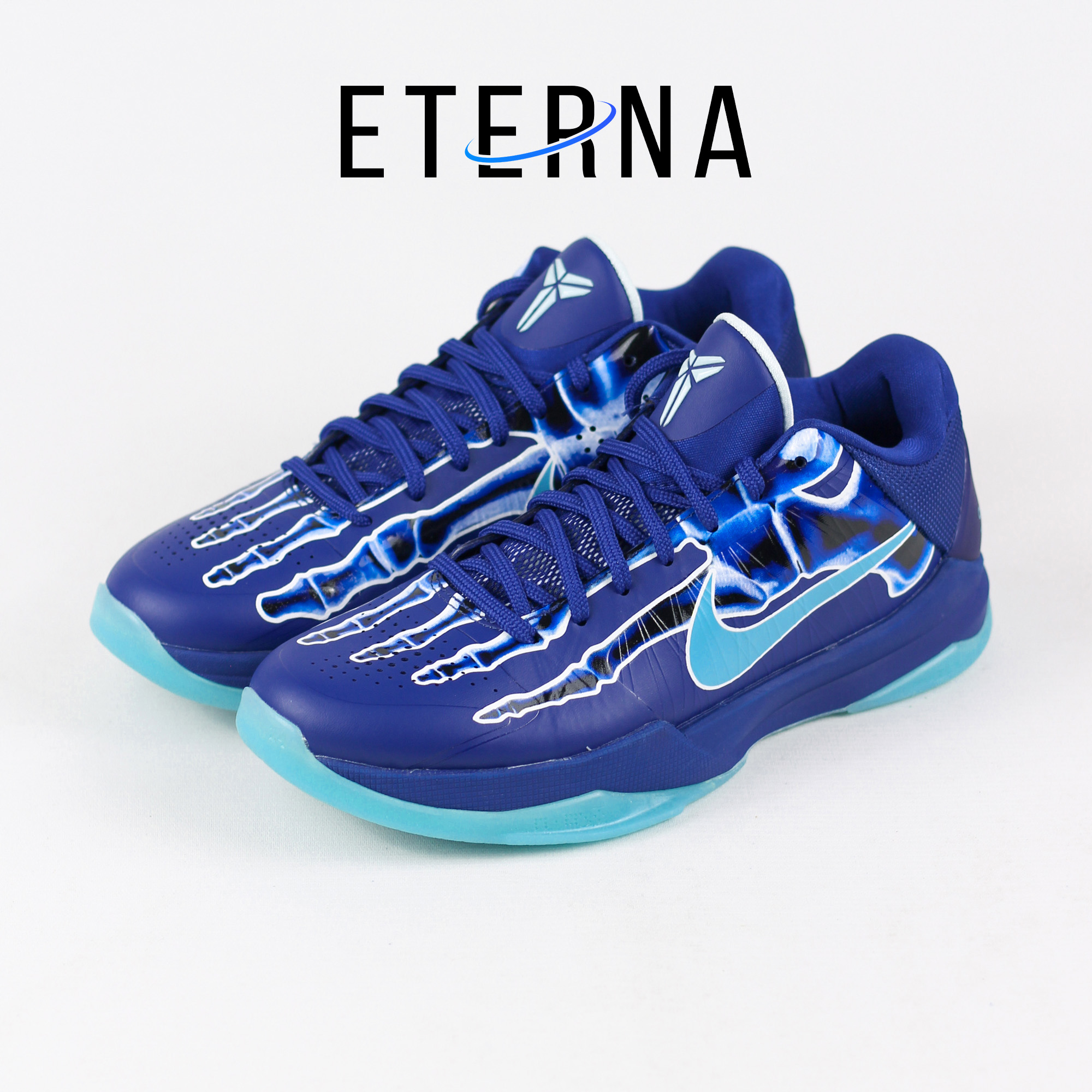 Sepatu Basket Nike Zoom Kobe 5 Protro Xray Skeleton Deep Royal Blue Sneakers Authentic