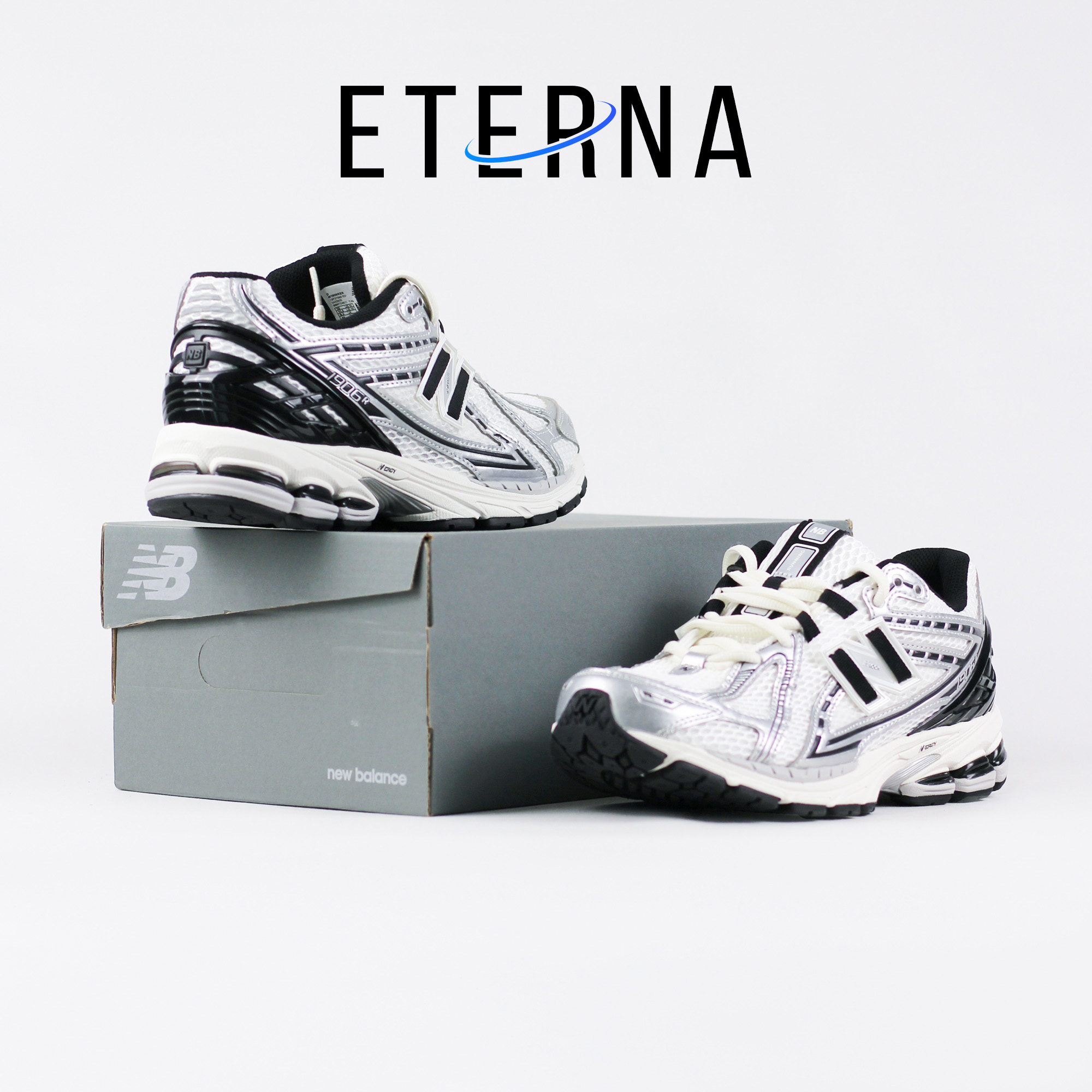 Sepatu New Balance NB 1906R White Silver Black Sneakers Authentic - Image 5