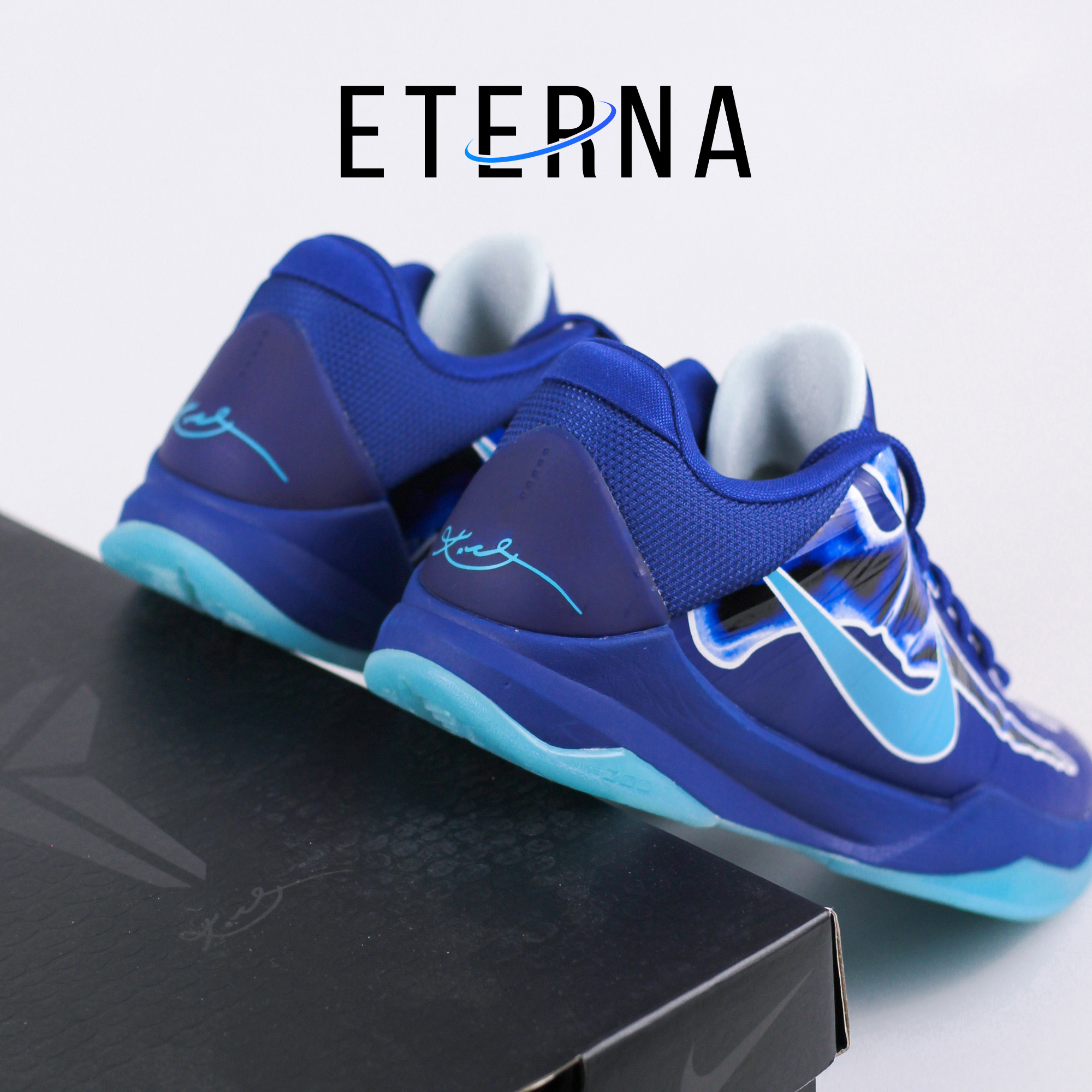 Sepatu Basket Nike Zoom Kobe 5 Protro Xray Skeleton Deep Royal Blue Sneakers Authentic - Image 4