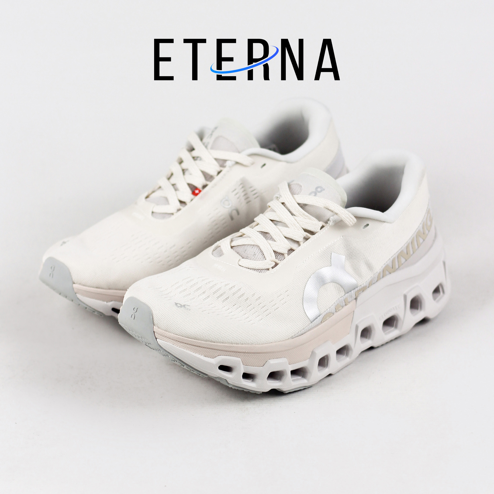 Sepatu On Cloudmonster 2 Sand Frost Beige White Sneakers Authentic