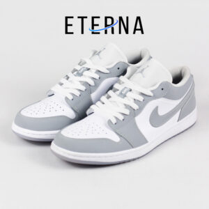 Nike Air Jordan 1 Low White Wolf Grey Aluminum Authentic