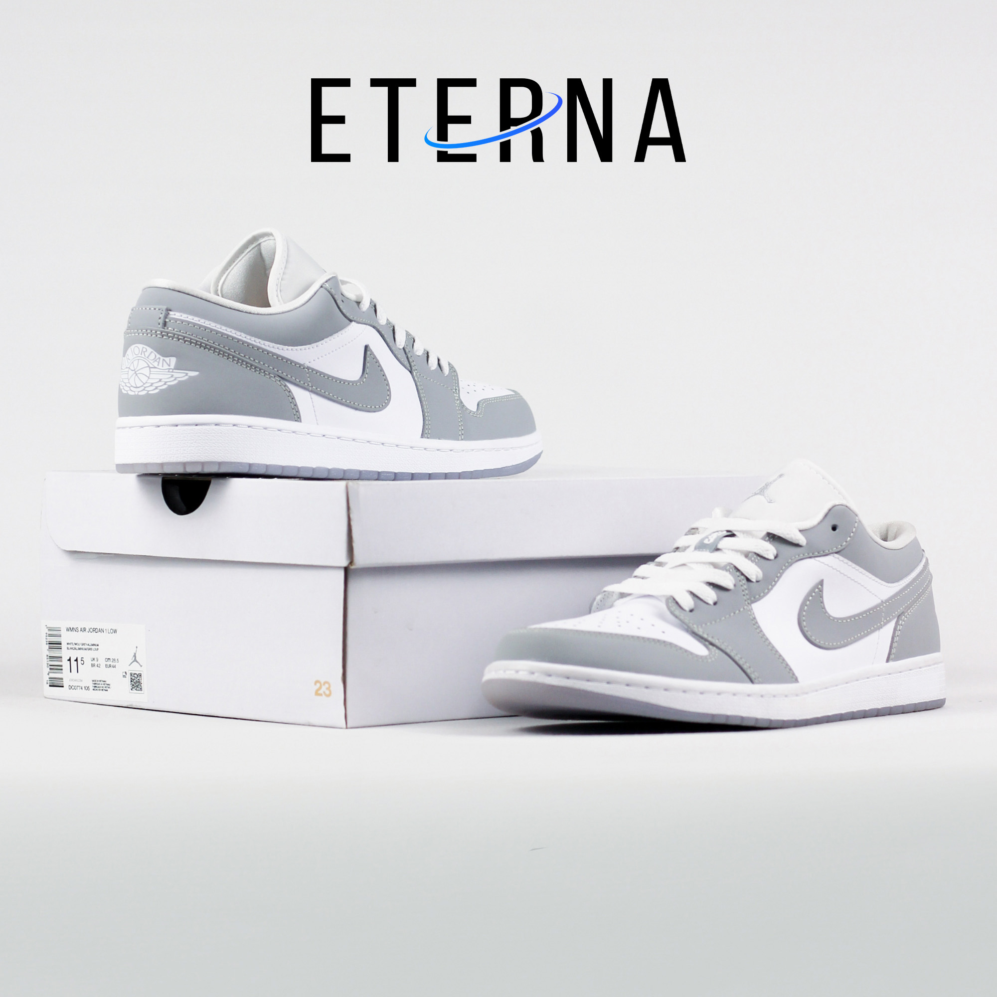 Nike Air Jordan 1 Low White Wolf Grey Aluminum Authentic - Image 5