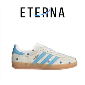 Sepatu Adidas Gazelle Indoor Floral Beige Light Blue Gum Sneakers Authentic