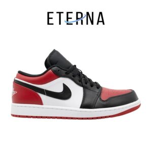 Nike Air Jordan 1 Low Bred Toe 2021 Black White Red Authentic