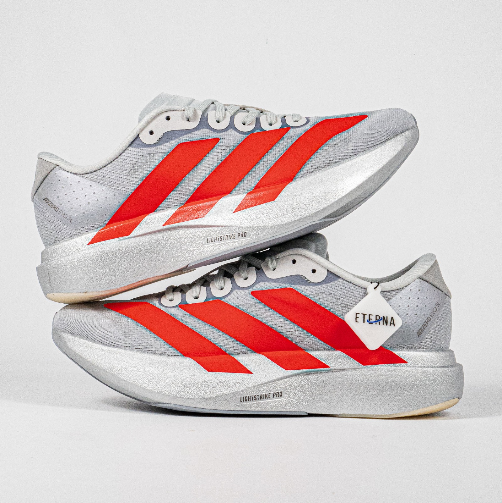 Sepatu Adidas Adizero EVO SL Silver Metallic Red Sneakers Authentic - Image 2