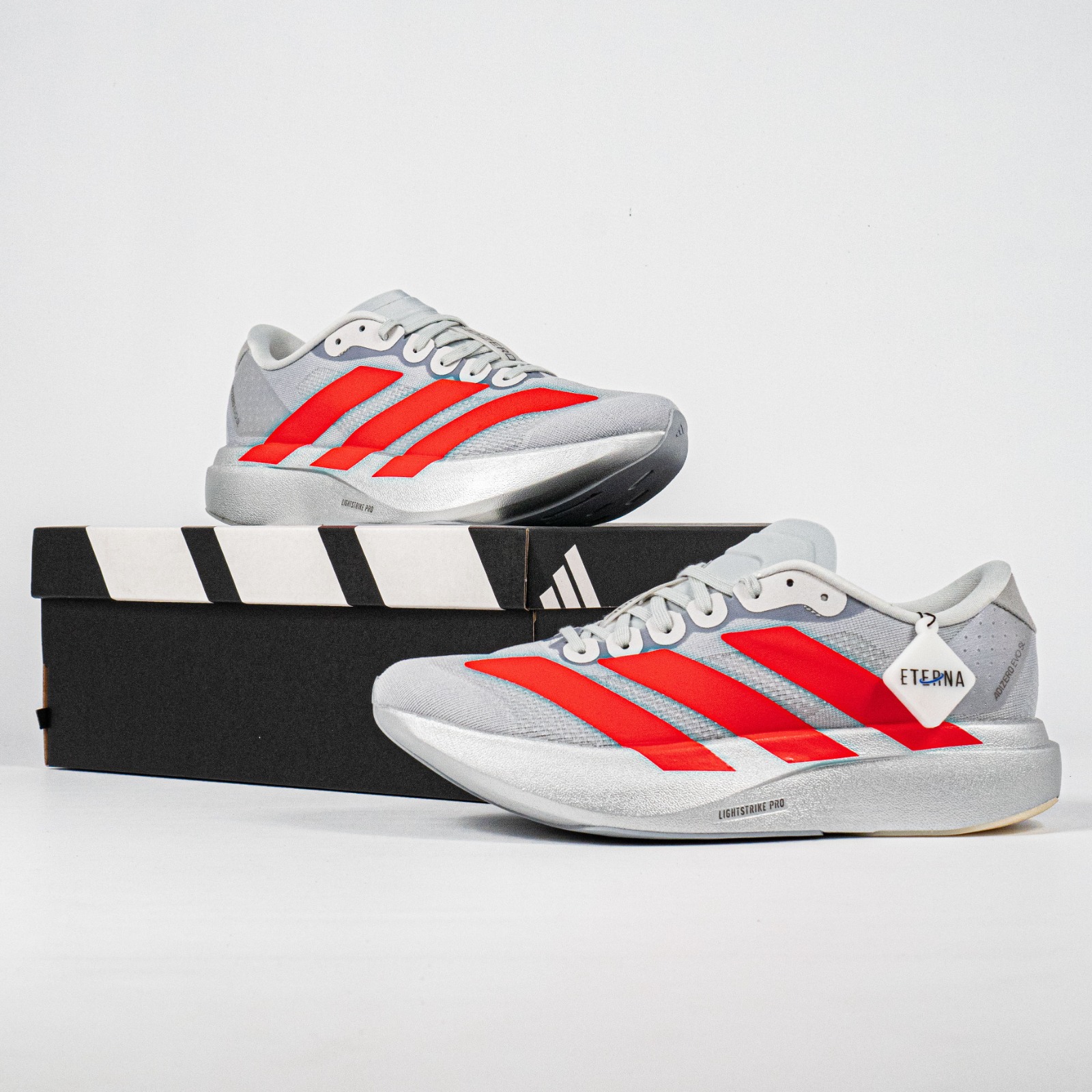 Sepatu Adidas Adizero EVO SL Silver Metallic Red Sneakers Authentic - Image 5
