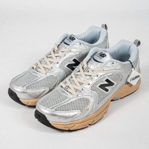 Sepatu New Balance NB 530 White Vintage Silver Metallic Moonbeam Sneakers Authentic