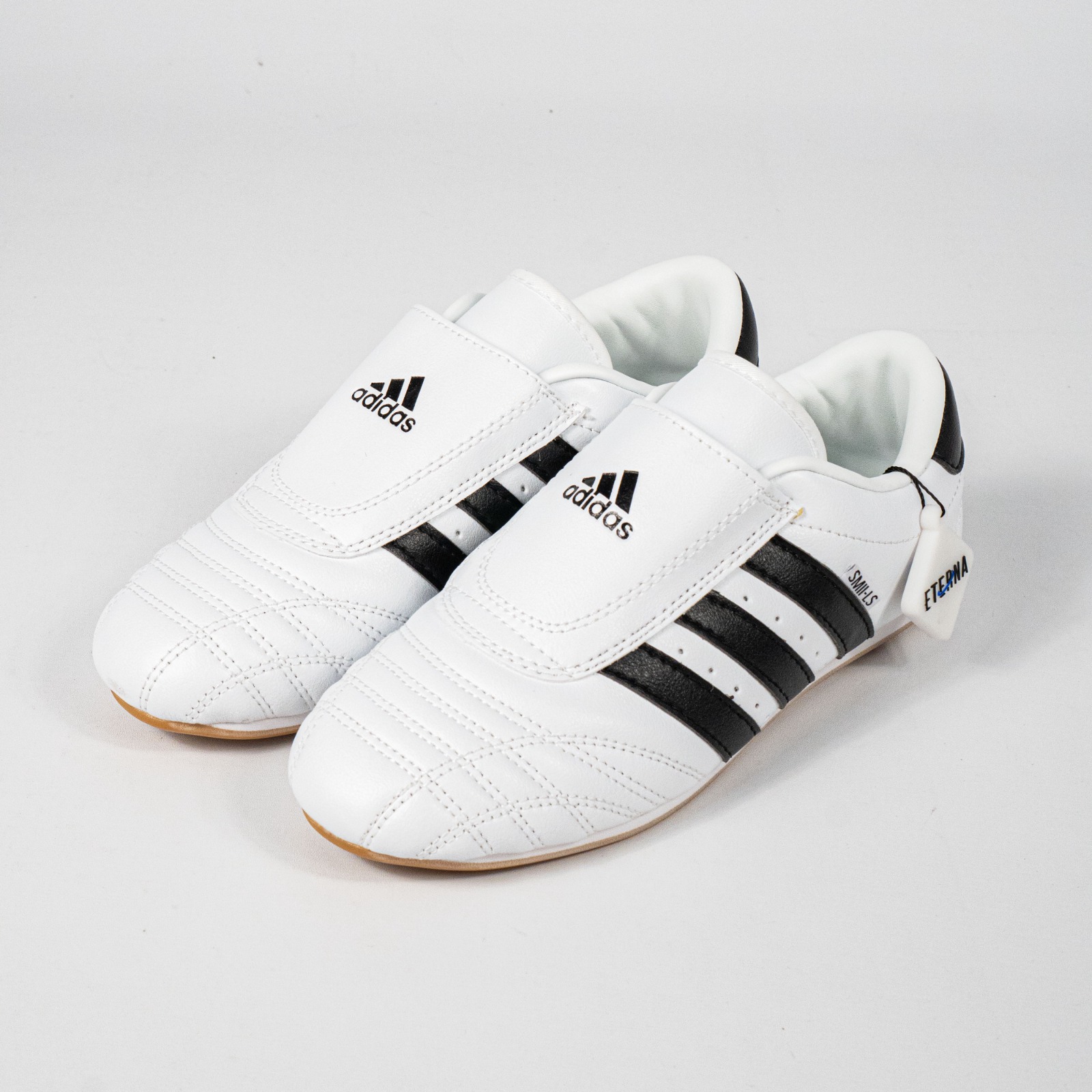 Sepatu Adidas Casual Taekwondo White Black Gum Leather Sneakers Authentic