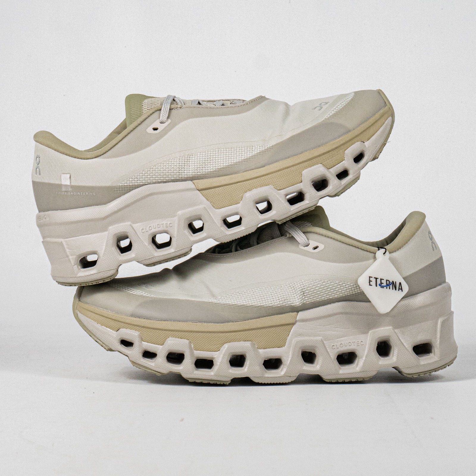 Sepatu On Cloudmonster 2 Post Archive PA Beige Moondust Sneakers Authentic - Image 2