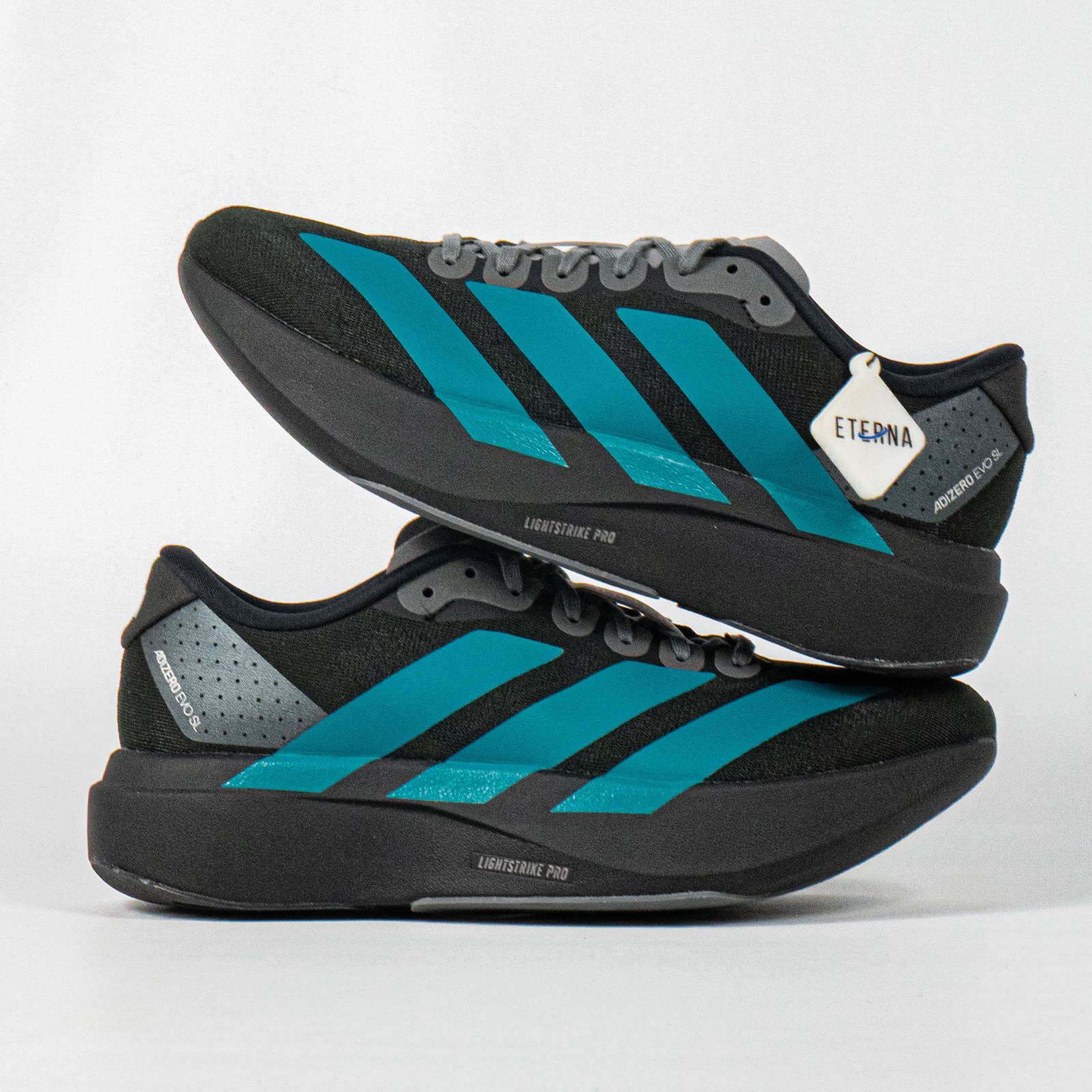 Sepatu Adidas Adizero EVO SL Black Pure Teal Sneakers Authentic - Image 5
