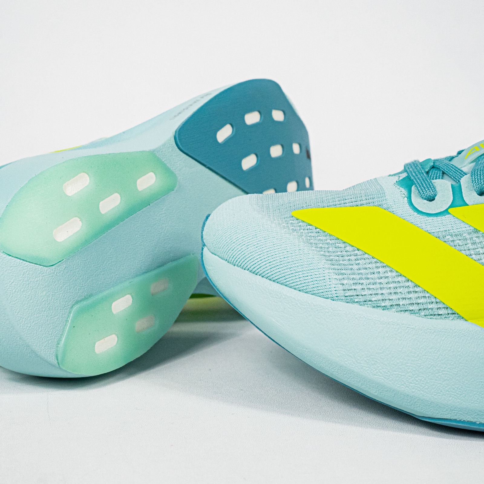 Sepatu Adidas Adizero EVO SL Semi Flash Aqua Lucid Lemon Sneakers Authentic - Image 2