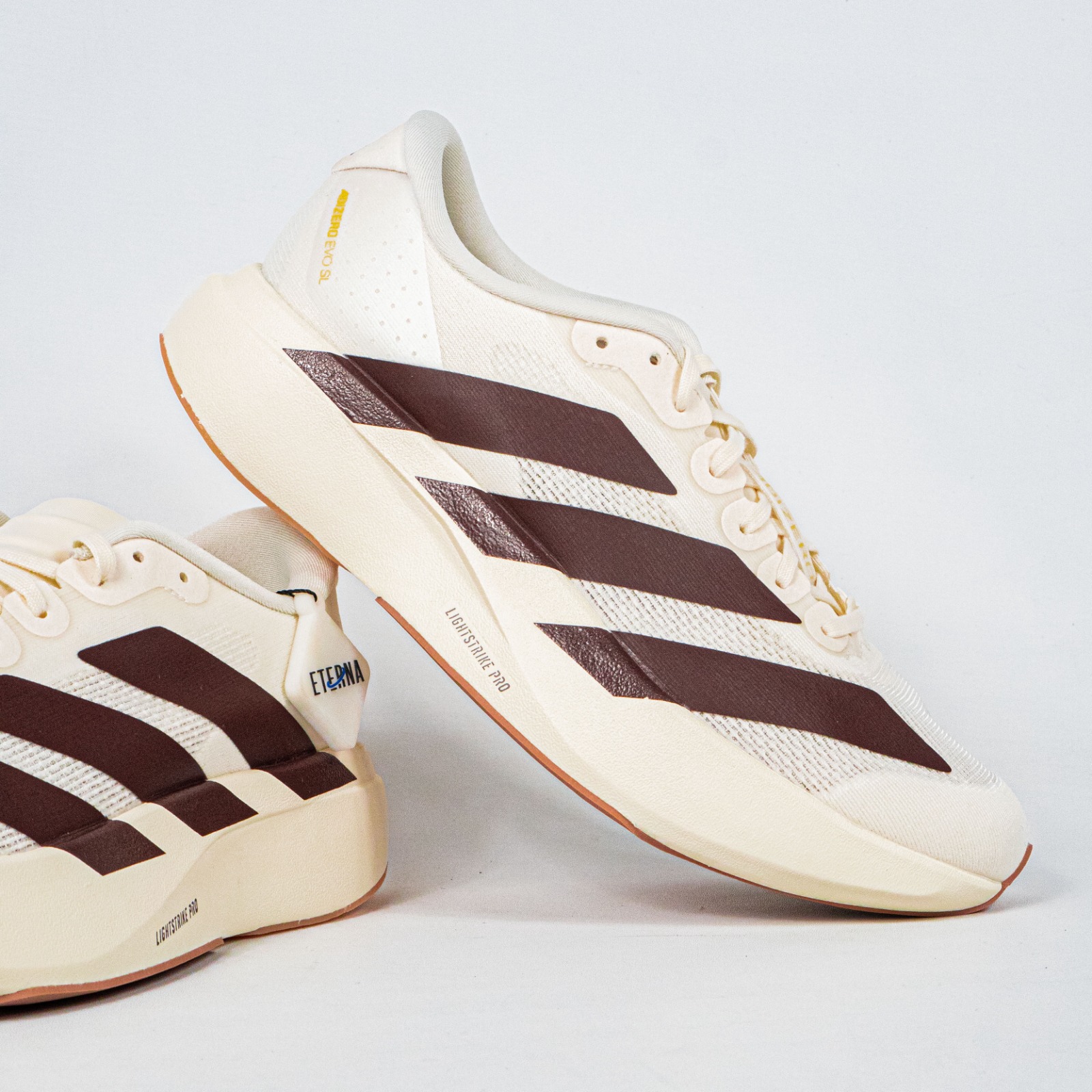 Sepatu Adidas Adizero EVO SL White Shadow Brown Sneakers Authentic - Image 3