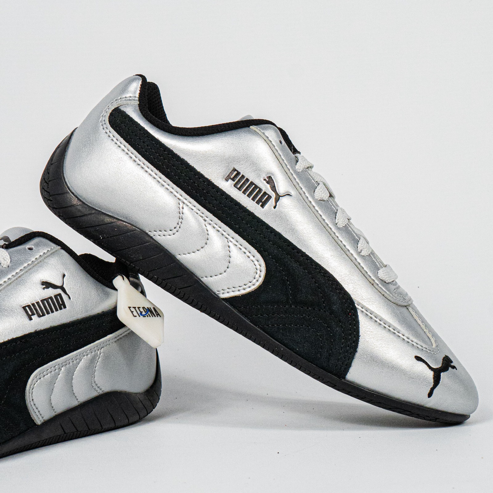 Sepatu Puma Speedcat OG Metallic Black Silver Sneakers Casual Pria Wanita Authentic - Image 3