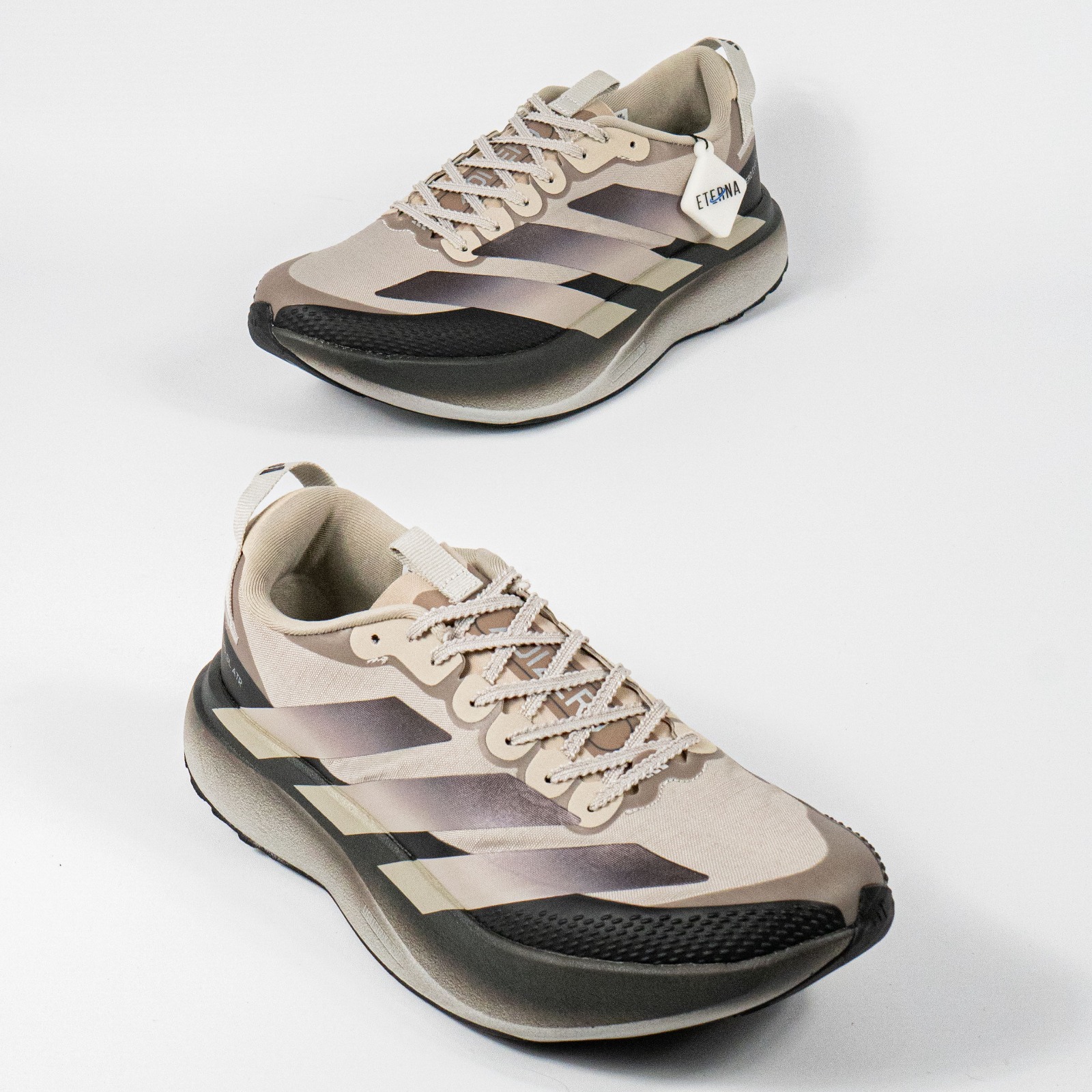 Sepatu Adidas Adizero EVO SL ATR Light Brown Silver Pebble Sneakers Authentic - Image 5