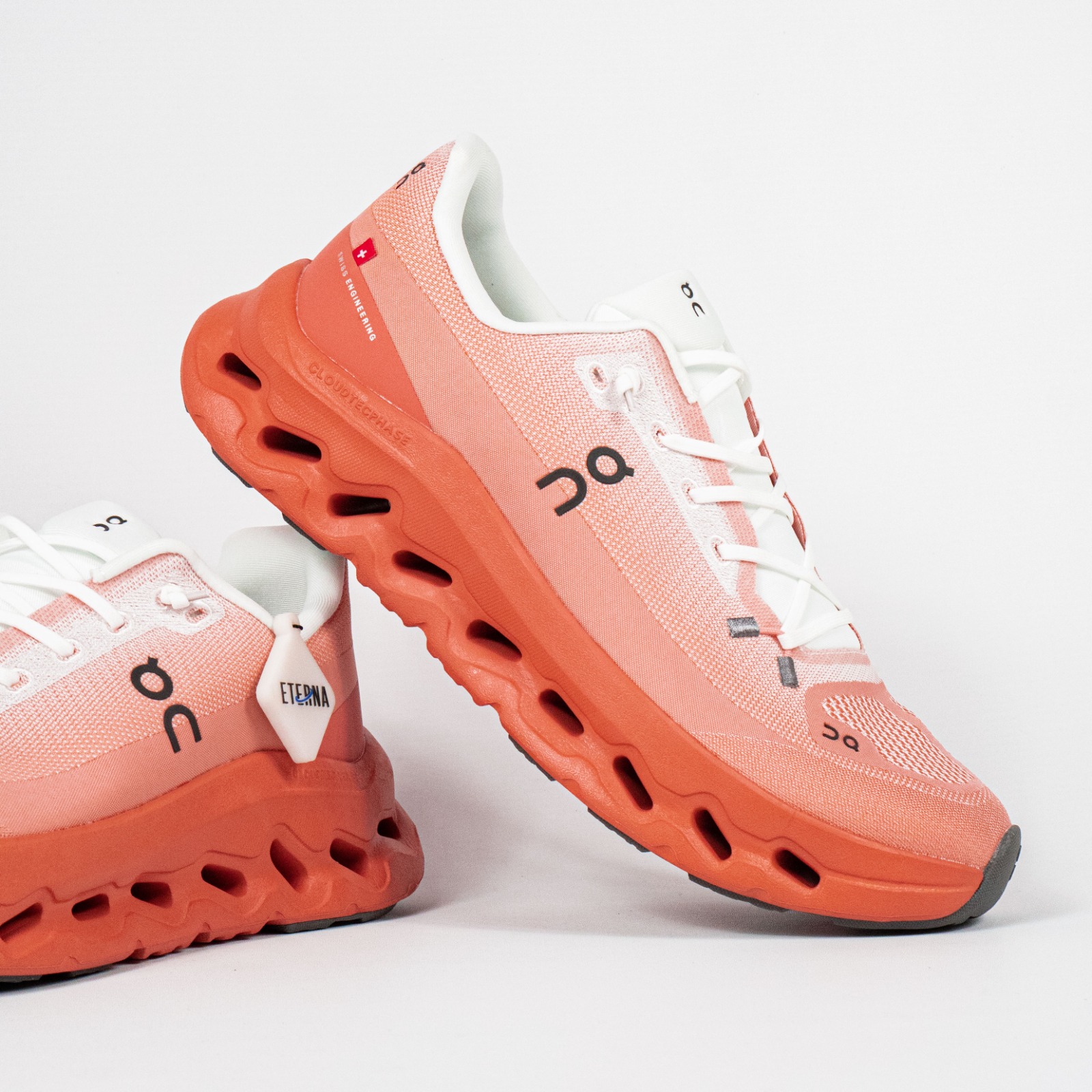 Sepatu On Running Cloudtilt Ivory Canyon White Orange Sneakers Authentic - Image 3