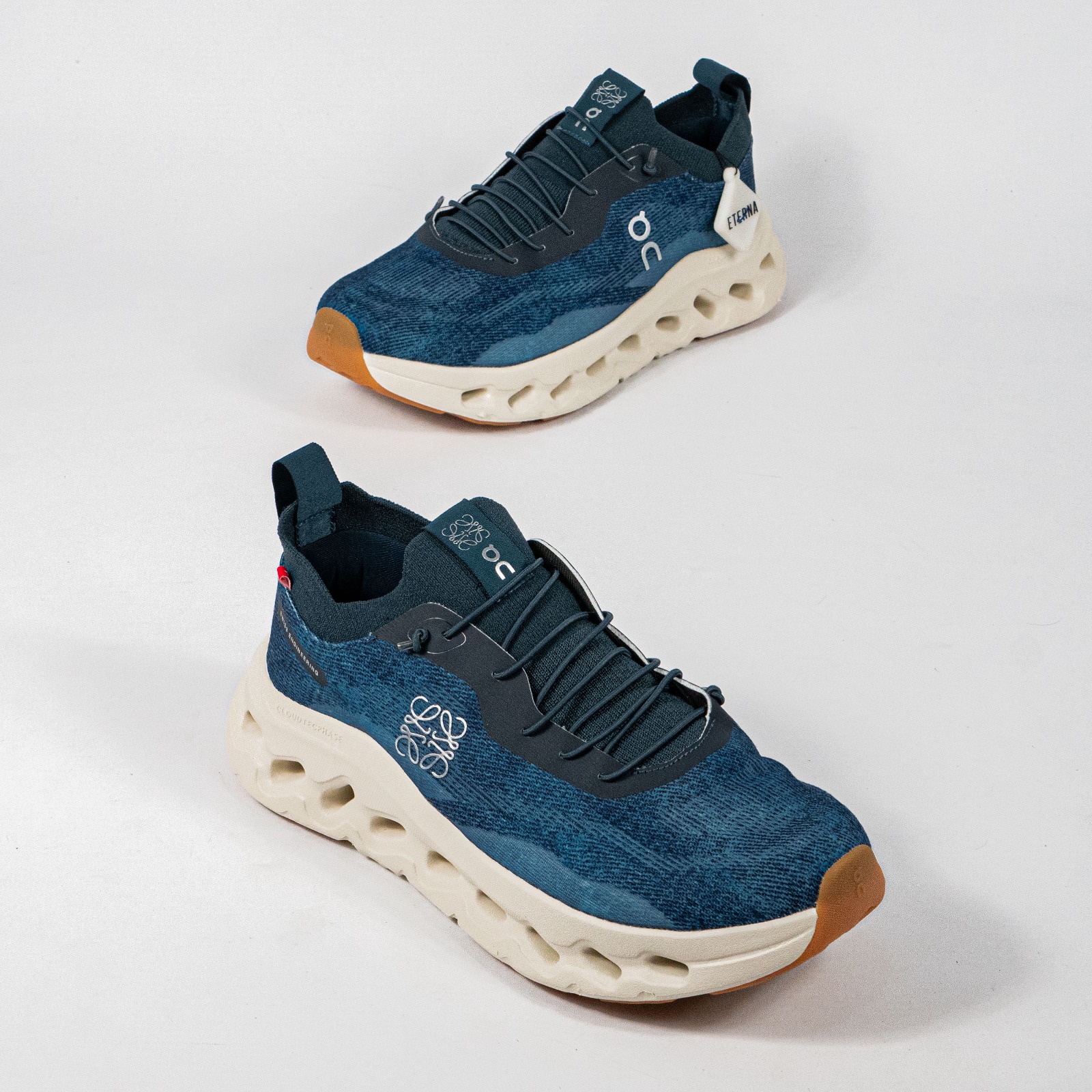 Sepatu On Running Cloudtilt LOEWE Denim Blue White Sneakers Unisex Sepatu Lari Olahraga Gym Pria Wanita - Image 5