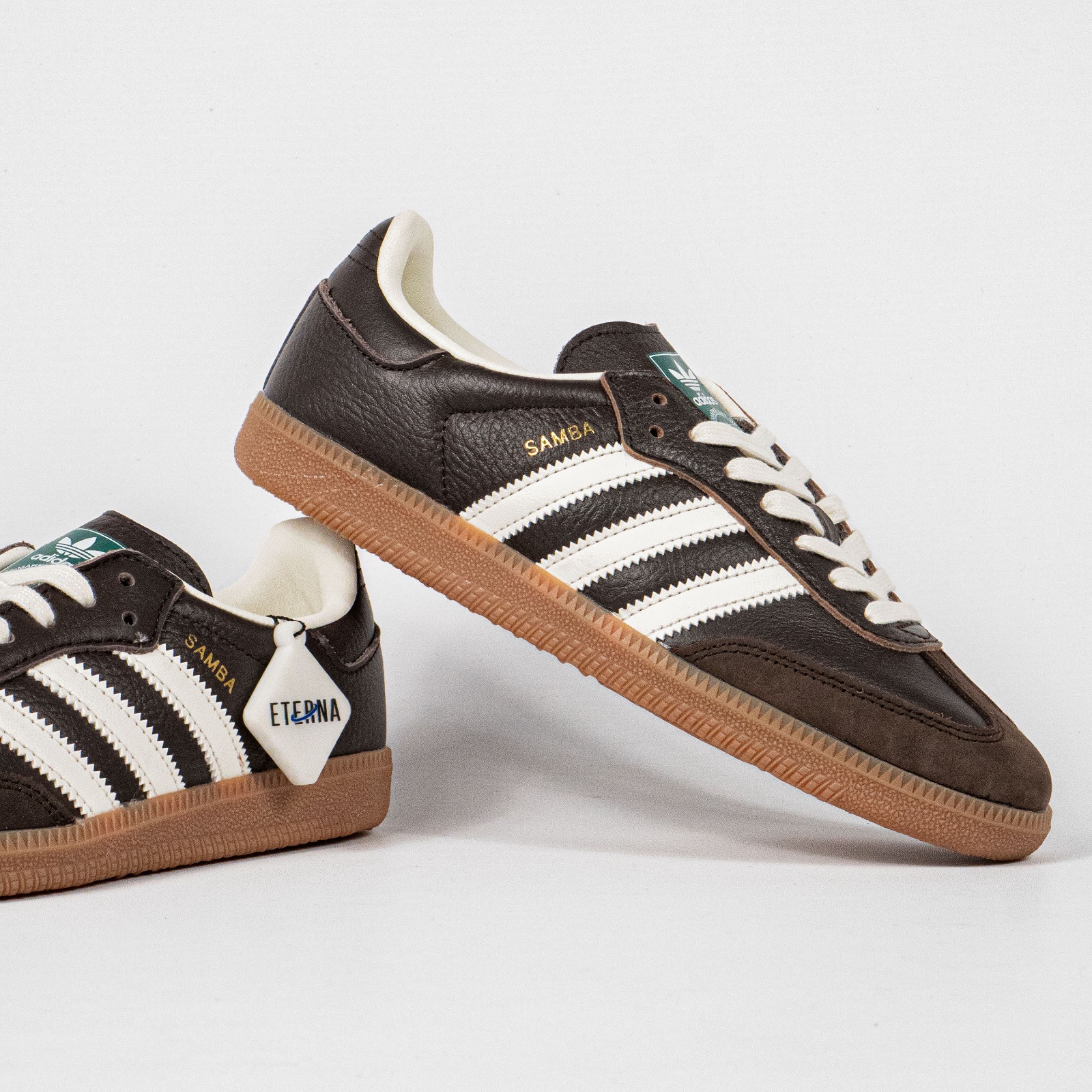 Sepatu Adidas Samba OG Dark Brown Off White Gum Casual Sneakers Unisex Sepatu Kasual Pria Wanita - Image 3
