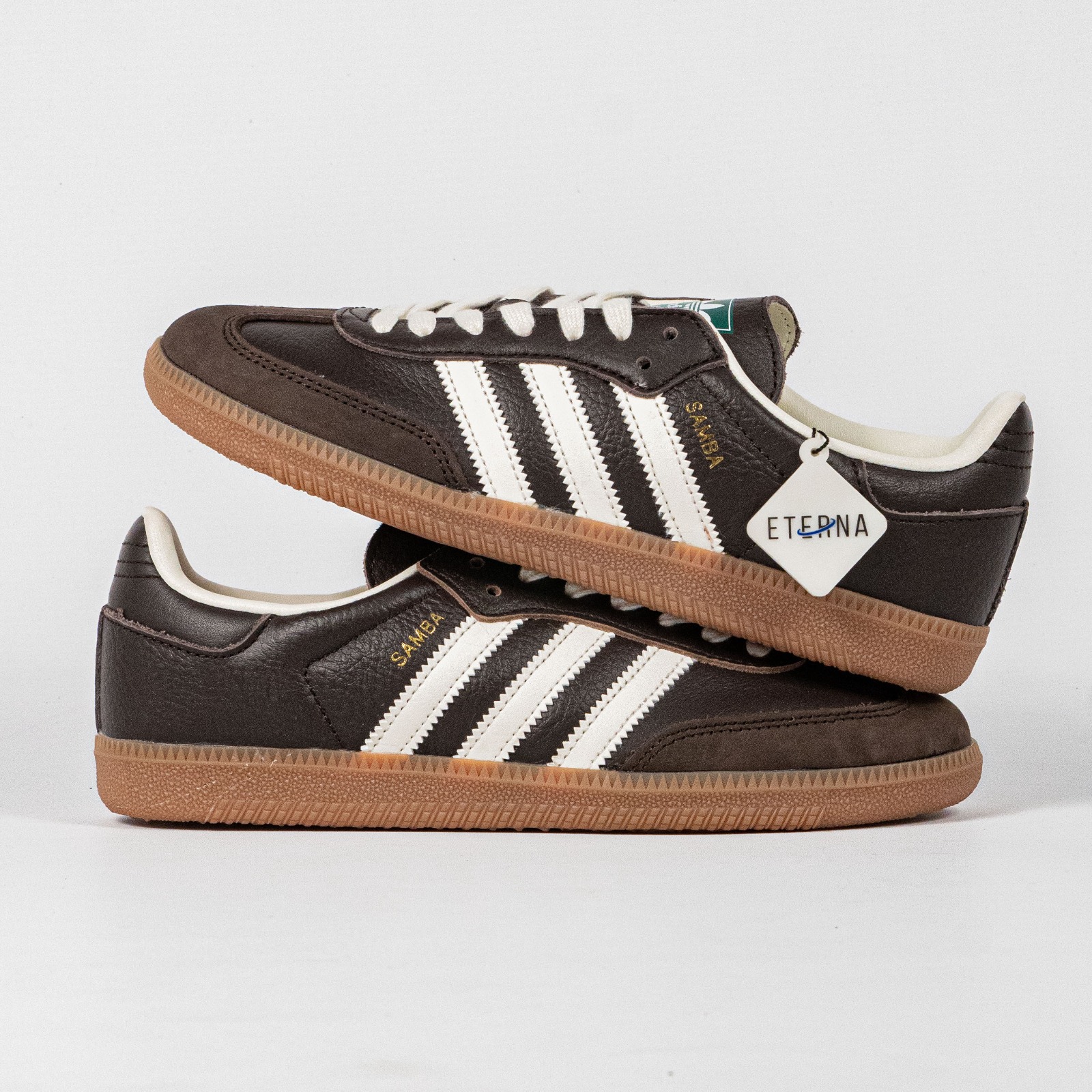 Sepatu Adidas Samba OG Dark Brown Off White Gum Casual Sneakers Unisex Sepatu Kasual Pria Wanita - Image 5