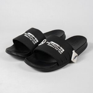 Sandal Adidas Adilette Comfort Slides x Mercedes AMG Petronas Formula One Team Core Black Cloud White Sendal Pria Wanita