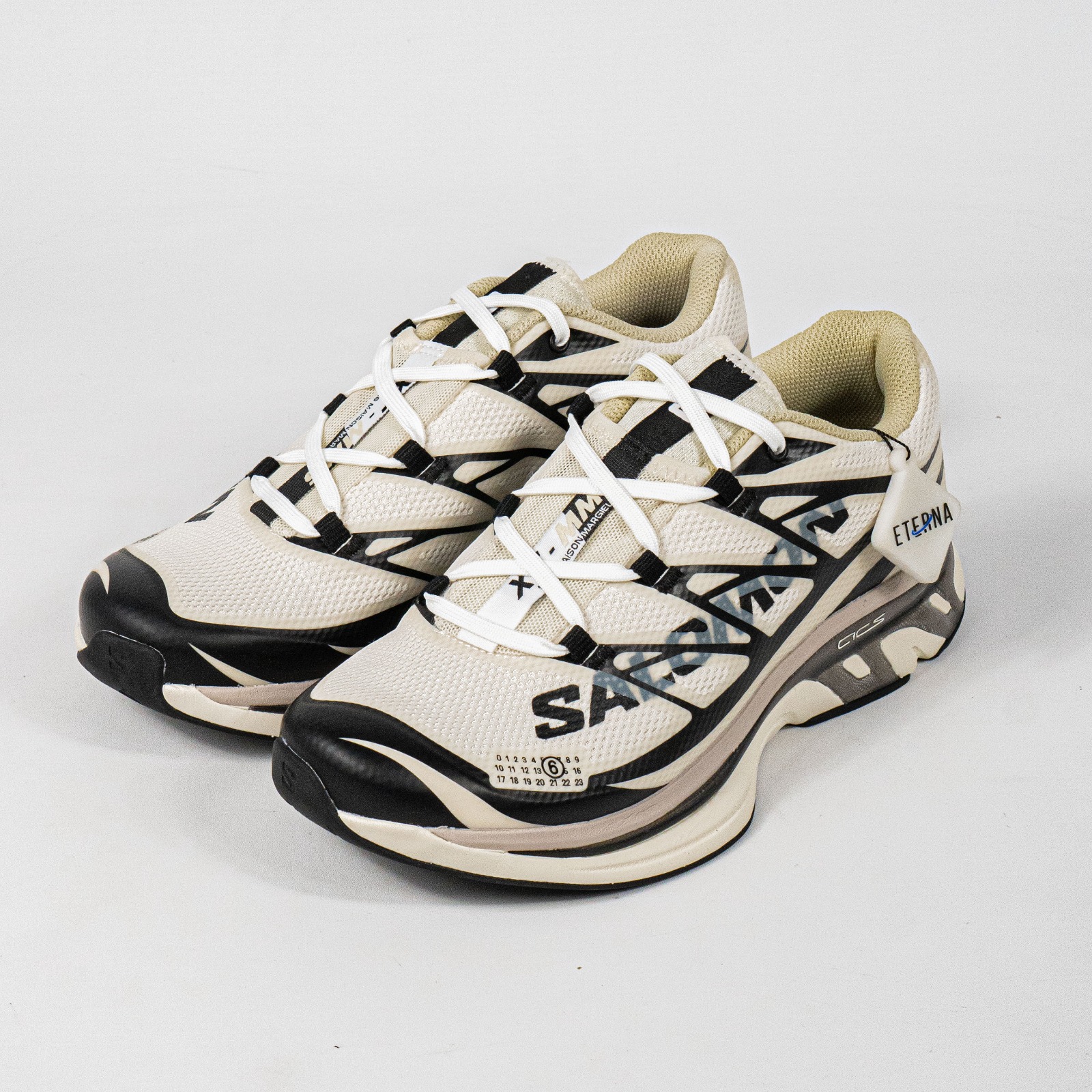 Sepatu Salomon XT MM6 Maison Margiela Vanilla Ice Black Green Haze Outdoor Trail Running Sneakers Unisex Sepatu Lari Olahraga Gym Pria Wanita