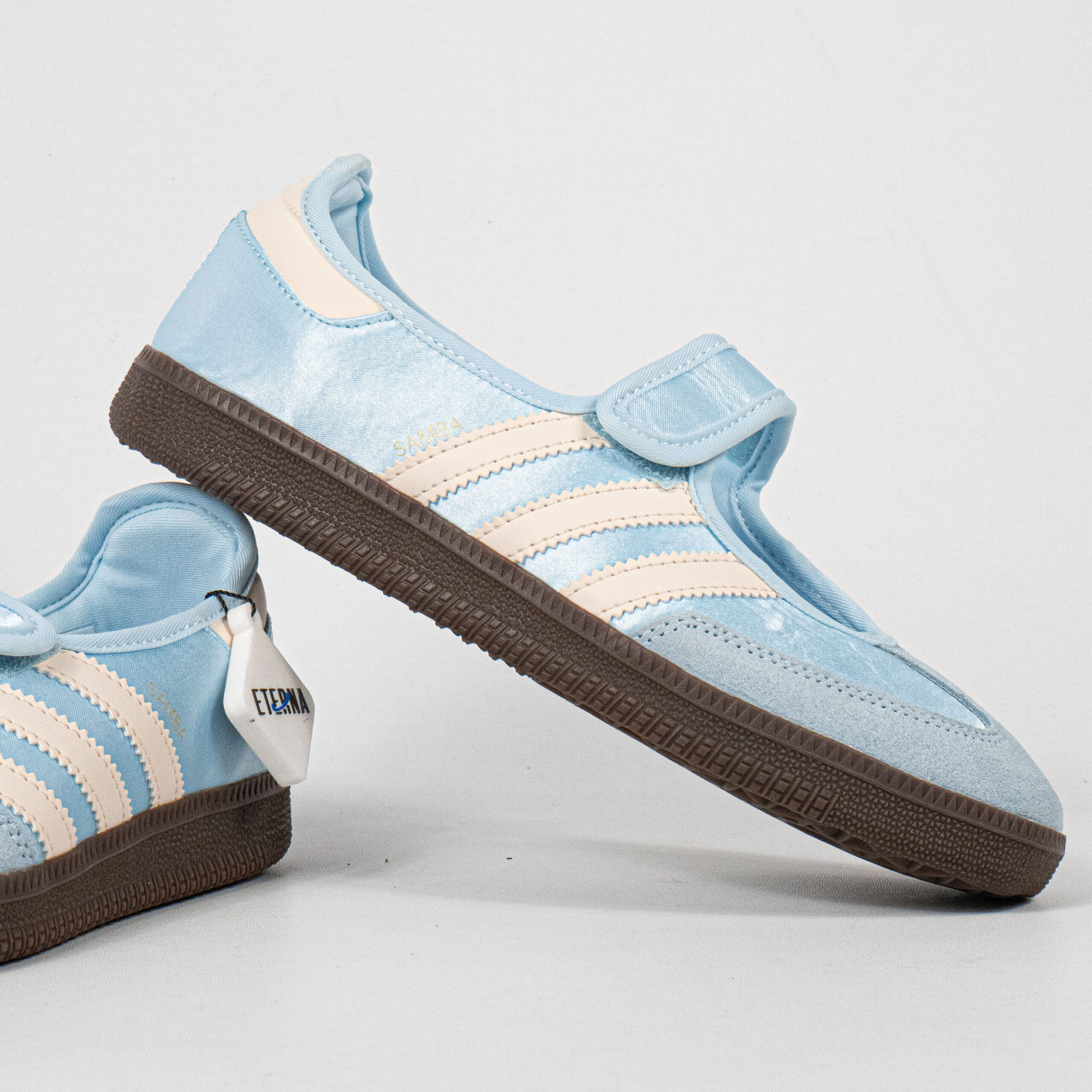 Sepatu Adidas Samba Jane Crystal Sky Cream White Blue Women Casual Sneakers Wanita Sepatu Kasual - Image 4