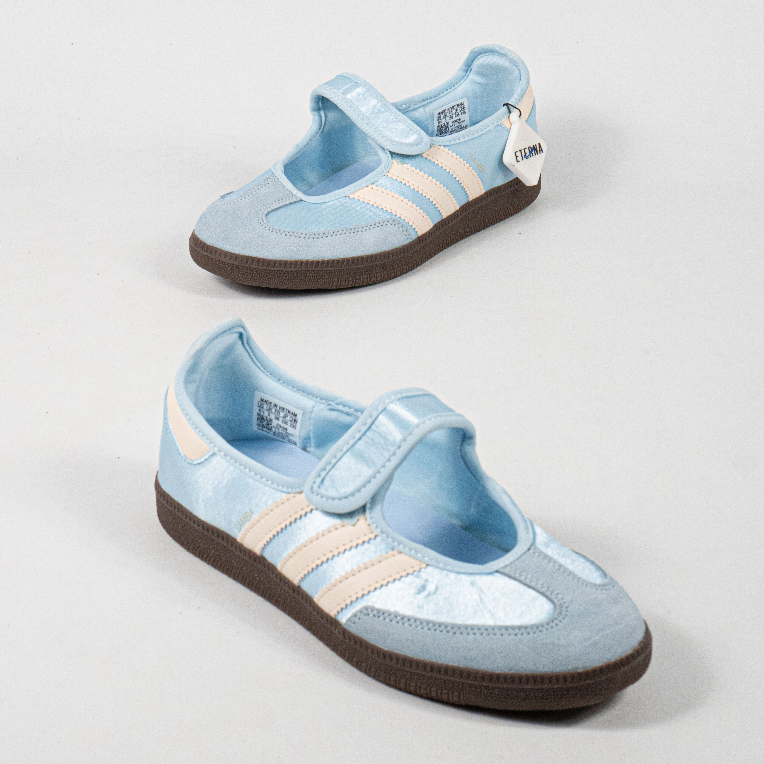 Sepatu Adidas Samba Jane Crystal Sky Cream White Blue Women Casual Sneakers Wanita Sepatu Kasual - Image 5