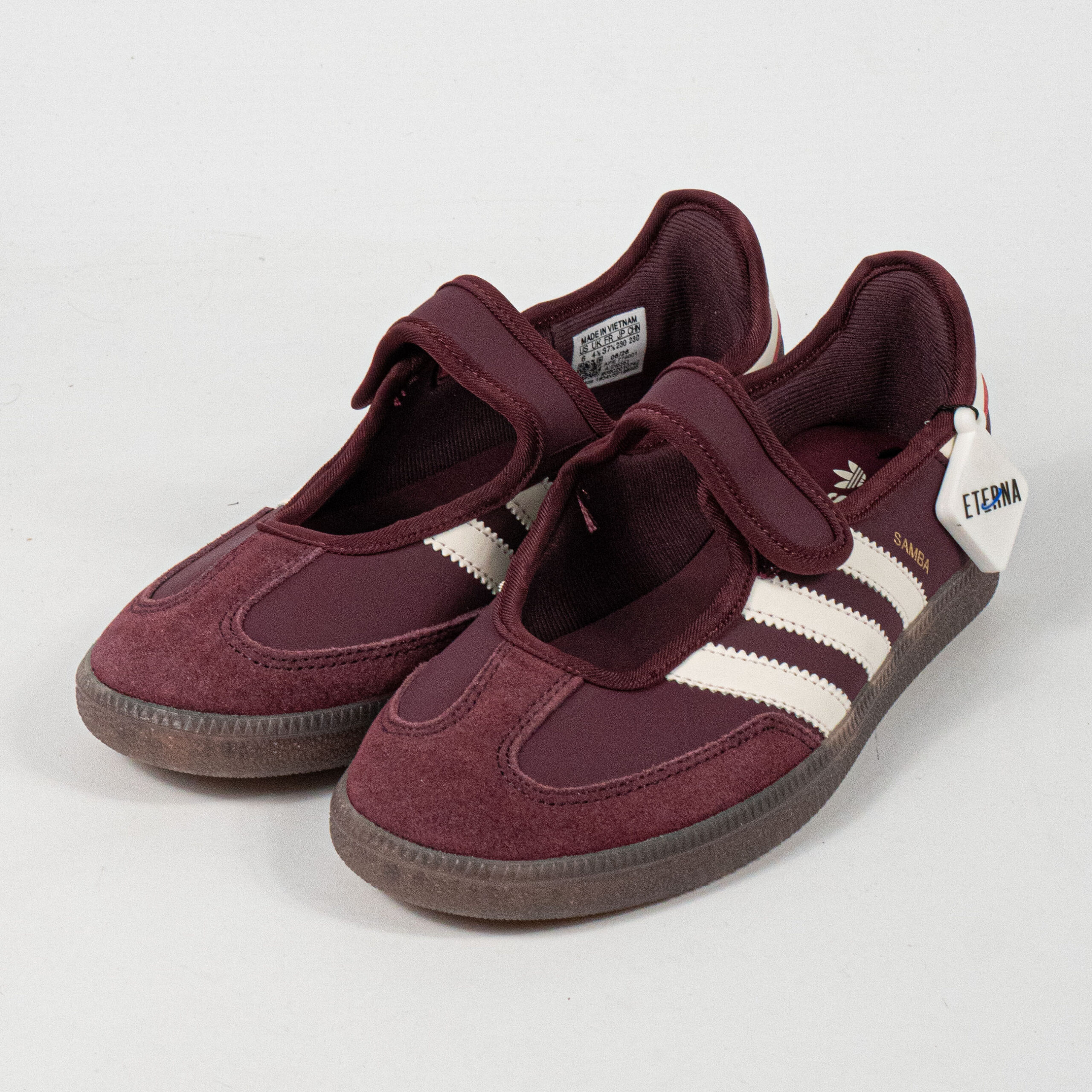 Sepatu Adidas Samba OG Mary Jane Maroon Cream White Women Casual Sneakers Wanita Sepatu Kasual