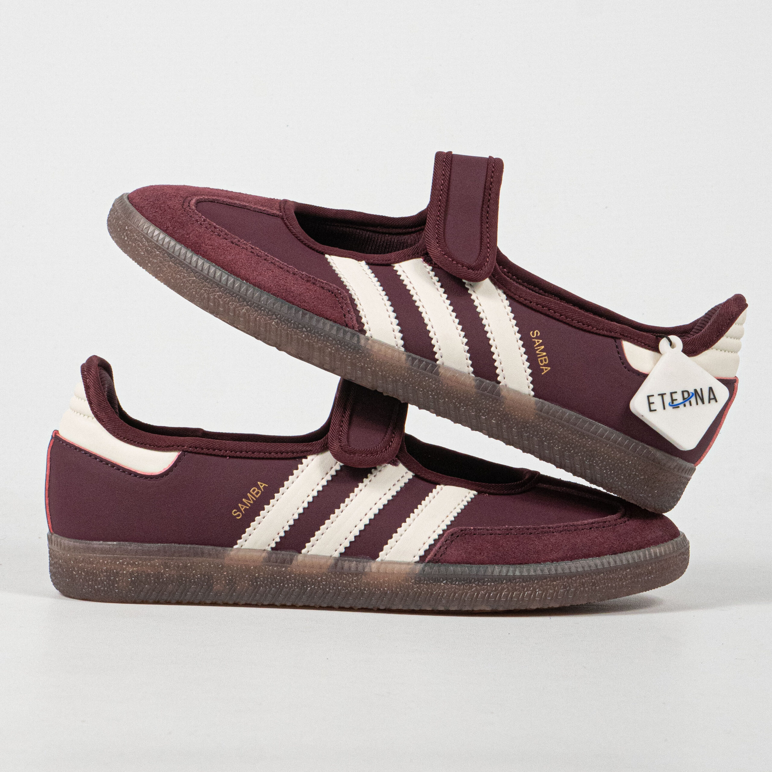 Sepatu Adidas Samba OG Mary Jane Maroon Cream White Women Casual Sneakers Wanita Sepatu Kasual - Image 2