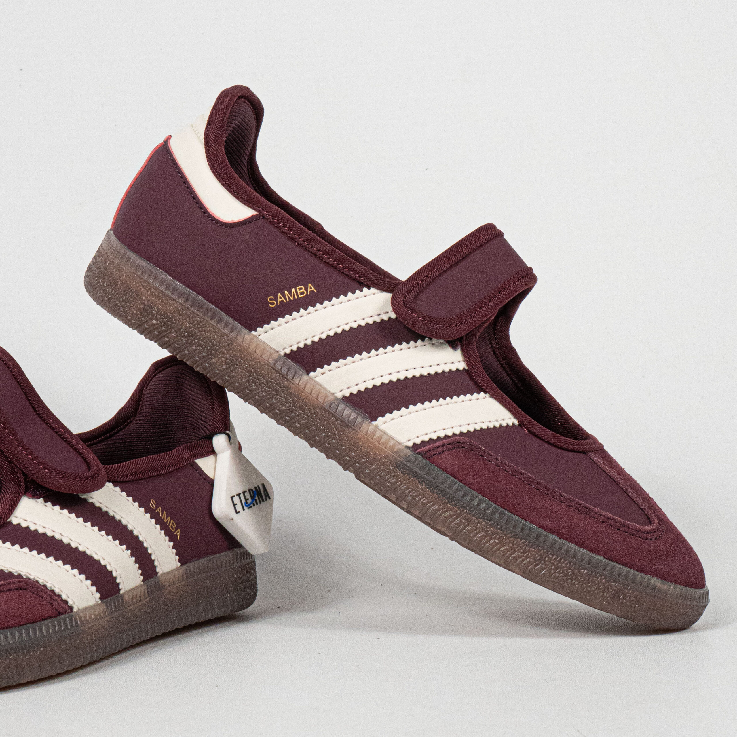 Sepatu Adidas Samba OG Mary Jane Maroon Cream White Women Casual Sneakers Wanita Sepatu Kasual - Image 4