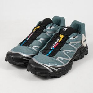 Sepatu Salomon XT-6 GTX North Atlantic Black Turquoise Outdoor Trail Running Sneakers Unisex Sepatu Lari Olahraga Gym Pria Wanita