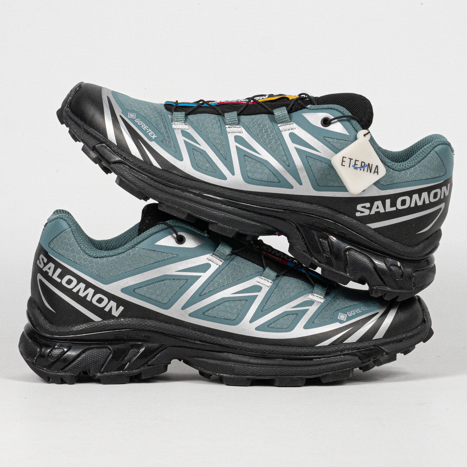 Sepatu Salomon XT-6 GTX North Atlantic Black Turquoise Outdoor Trail Running Sneakers Unisex Sepatu Lari Olahraga Gym Pria Wanita - Image 5