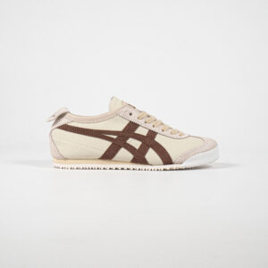 Sepatu Onitsuka Tiger Mexico 66 Laces Soft Vintage Cream Brown Leather Unisex Sneakers Casual Authentic