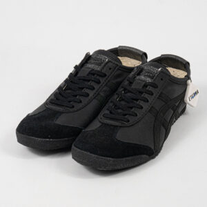 Sepatu Onitsuka Tiger Mexico 66 Deluxe Nippon Made Black Leather Unisex Sneakers Casual Authentic