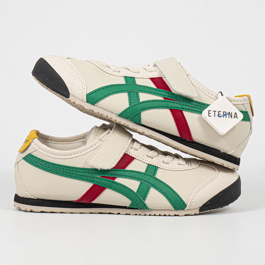 Sepatu Onitsuka Tiger Mexico 66 Kids Birch Green Red Yellow Sneakers Casual Authentic - Image 5